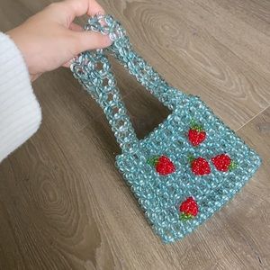 Clear Pearl Bag with Cherry